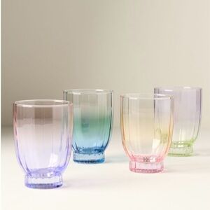 Anthropologie Olsen Juice Glasses, Set of 4, Various Colors NWT